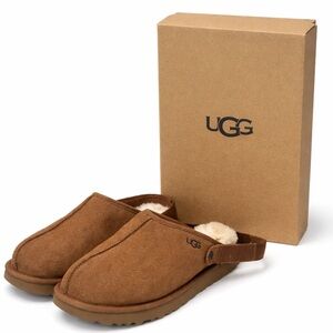 UGG Brown Mules with Shearling Lining